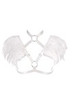 Épaulettes en plumes pour femme - Harnais de corps - Cage - Punk gothique - Lingerie - Ceinture - Festival - Rave - Photograp