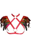 Épaulettes en plumes pour femme - Harnais de corps - Cage - Punk gothique - Lingerie - Ceinture - Festival - Rave - Photograp