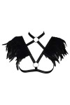 Épaulettes en plumes pour femme - Harnais de corps - Cage - Punk gothique - Lingerie - Ceinture - Festival - Rave - Photograp