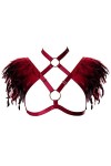 Épaulettes en plumes pour femme - Harnais de corps - Cage - Punk gothique - Lingerie - Ceinture - Festival - Rave - Photograp