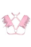 Épaulettes en plumes pour femme - Harnais de corps - Cage - Punk gothique - Lingerie - Ceinture - Festival - Rave - Photograp