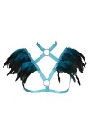 Épaulettes en plumes pour femme - Harnais de corps - Cage - Punk gothique - Lingerie - Ceinture - Festival - Rave - Photograp