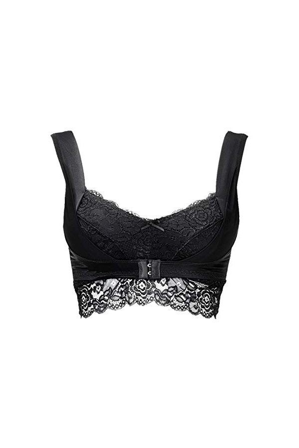 R Front Sexy Boucle Gathe Anneau Sans Lait Dentelle Soutien-Gorge en Acier Brassière & Bustier, Blanc., L