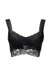 R Front Sexy Boucle Gathe Anneau Sans Lait Dentelle Soutien-Gorge en Acier Brassière & Bustier, Blanc., L