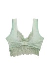 R Front Sexy Boucle Gathe Anneau Sans Lait Dentelle Soutien-Gorge en Acier Brassière & Bustier, Blanc., L