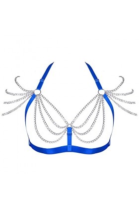 Harnais de corps pour femme - Grande taille - Chaîne en métal creuse - Style gothique - Carnaval - Halloween - Photographie -