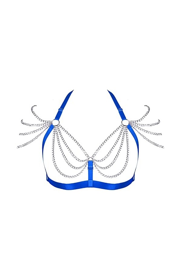 Harnais de corps pour femme - Grande taille - Chaîne en métal creuse - Style gothique - Carnaval - Halloween - Photographie -