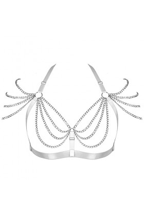 Harnais de corps pour femme - Grande taille - Chaîne en métal creuse - Style gothique - Carnaval - Halloween - Photographie -