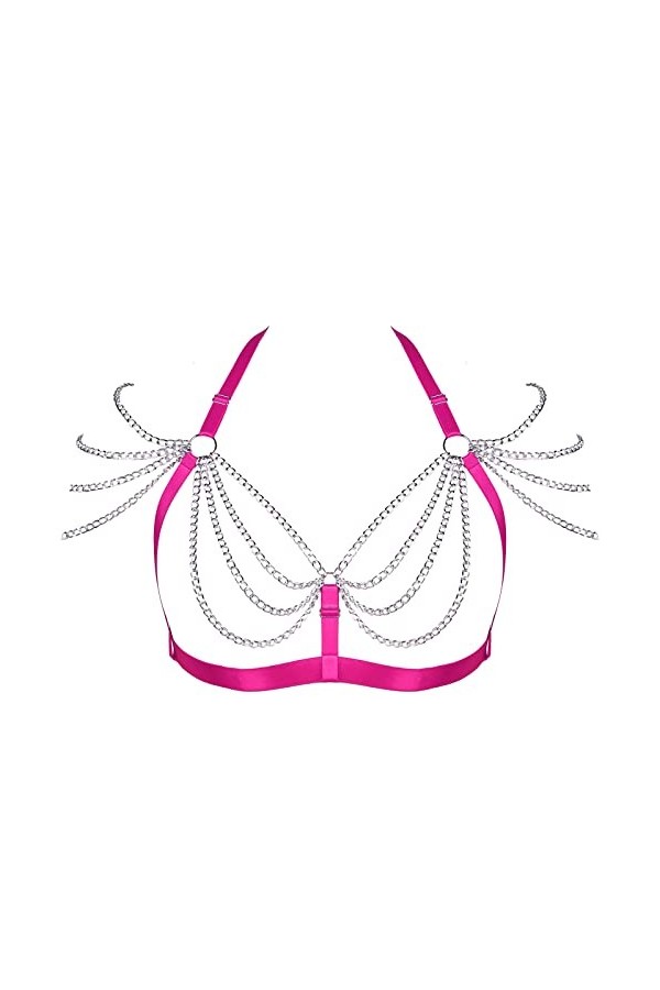 Harnais de corps pour femme - Grande taille - Chaîne en métal creuse - Style gothique - Carnaval - Halloween - Photographie -