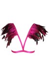 Harnais de corps pour femme avec soutien-gorge cage à plumes et épaulettes punk gothique lingerie ceinture réglable festival 