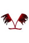 Harnais de corps pour femme avec soutien-gorge cage à plumes et épaulettes punk gothique lingerie ceinture réglable festival 