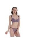 CHOUBAGUAI Lingerie sexy 3/4 en dentelle transparente avec soutien-gorge push-up non doublé grande taille pour femme - Blanc,