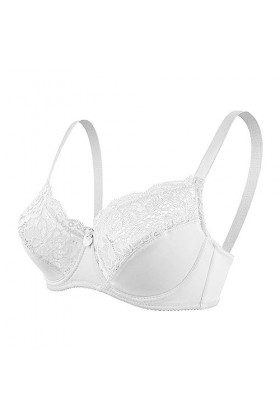 liaddkv Sous-vêtement push-up réglable pour femme avec armatures et dentelle, Blanc., 90D