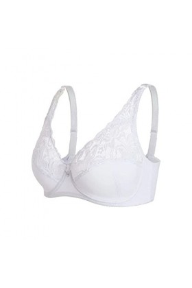 Bralette sans fil convertible en dentelle pour femme avec bretelles et rembourrage amovible, Blanc., 110D