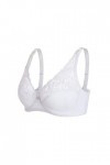 Bralette sans fil convertible en dentelle pour femme avec bretelles et rembourrage amovible, Blanc., 110D