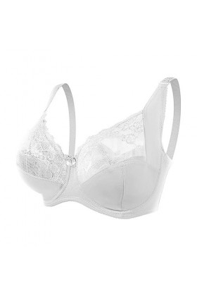 Lingerie sexy en dentelle pour femme avec anneau en acier pour fermer la paire de soutiens-gorge de lait Bustier Petit, Blanc