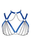 Harnais chaîne de corps pour femme punk grande taille ceinture de poitrine tissu extensible Halloween festival rave lingerie 
