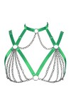 Harnais chaîne de corps pour femme punk grande taille ceinture de poitrine tissu extensible Halloween festival rave lingerie 