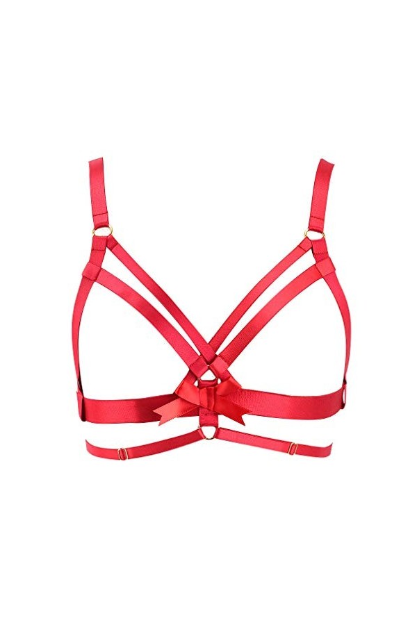 Harnais de corps pour femme - Lingerie punk gothique - Grande taille réglable - Accessoires de danse, violet, Taille Unique