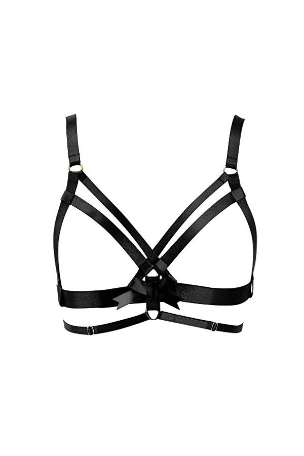 Harnais de corps pour femme - Lingerie punk gothique - Grande taille réglable - Accessoires de danse, violet, Taille Unique