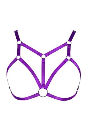 Harnais gothique pour femme - Grande taille - Pour Halloween - Lingerie - Grande taille - Punk - Festival - Rave, Violet, Tai