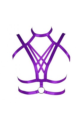 Harnais gothique pour femme - Grande taille - Pour Halloween - Grande taille, violet, Taille Unique