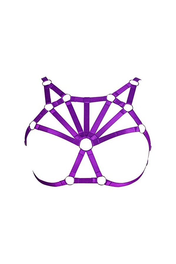 Harnais de corps pour femme - Grande taille - Pour Halloween - Grande taille, violet, Taille Unique