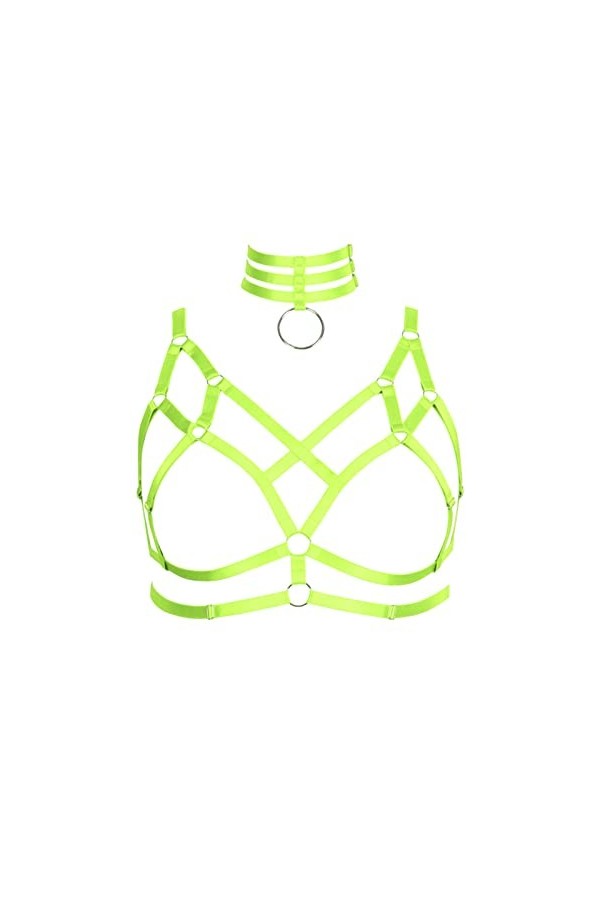 Harnais gothique grande taille pour femme, festival, rave obésité, pull, grande taille pour Halloween, violet, Taille Unique