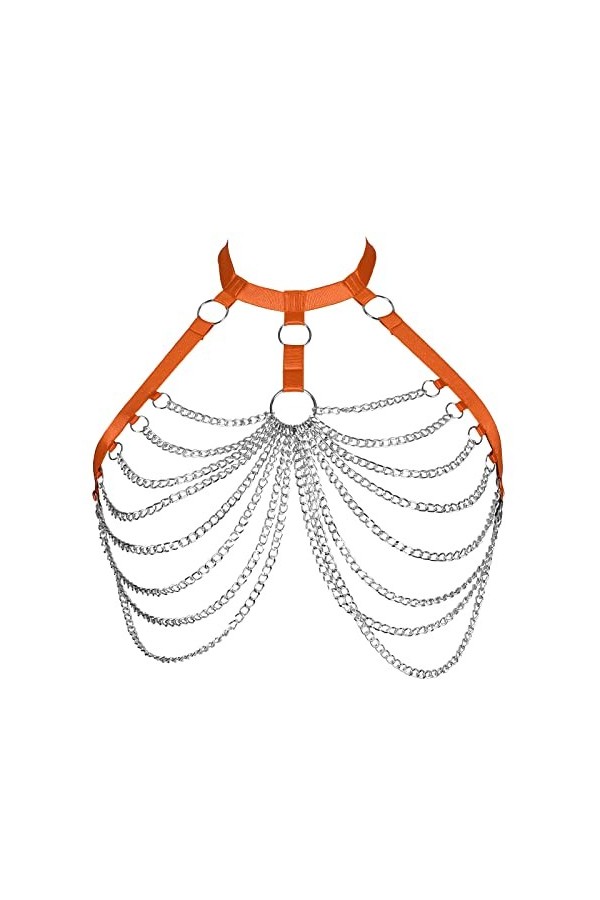 Harnais gothique grande taille pour femme Festival Rave Grande taille Halloween Lingerie Cage réglable, violet, taille unique