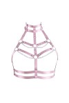 Harnais de corps pour femme - Chaîne de corps - Grande taille - Chaîne en métal - Bande de poitrine élastique - Punk gothique
