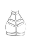 Harnais de corps pour femme - Chaîne de corps - Grande taille - Chaîne en métal - Bande de poitrine élastique - Punk gothique