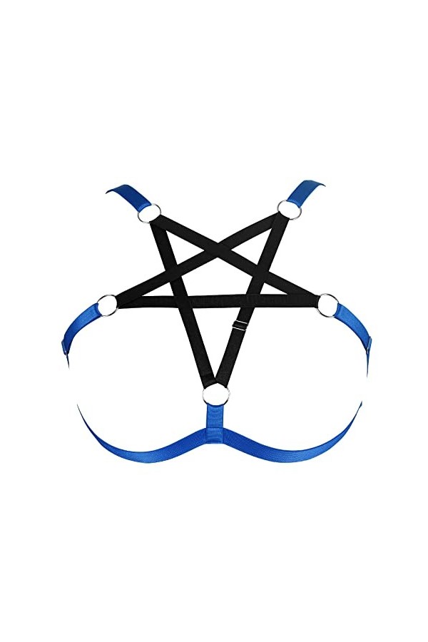 Harnais gothique pentagramme pour femme Festival Rave Obesity Plump Grande taille Lingerie Cage, violet/noir, Taille Unique