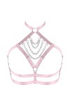 Soutien-gorge harnais de poitrine pour femme - Grande taille - Chaîne en métal - Soutien-gorge punk gothique - Noël - Carnava