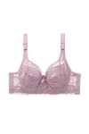 LIBELLEFLY Soutien-gorge sexy en dentelle froncée pour femme, violet, 95C