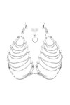 Harnais de corps pour femme Chaîne de corps Grande taille Chaîne en métal Punk Soutien-Gorge Poitrine Band Gothique Carnaval 