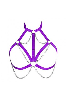 BODYCAGE Punk Chaîne de Corps Sangle de Poitrine Harnais de Corps Femme Soutien-Gorge Halloween Grande Taille Cage à Lingerie