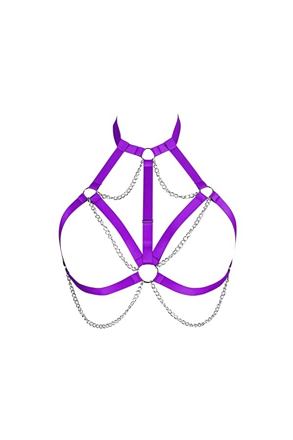 BODYCAGE Punk Chaîne de Corps Sangle de Poitrine Harnais de Corps Femme Soutien-Gorge Halloween Grande Taille Cage à Lingerie
