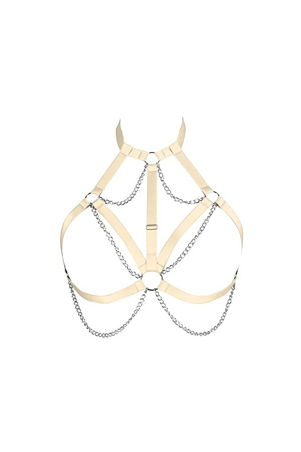 BODYCAGE Punk Chaîne de Corps Sangle de Poitrine Harnais de Corps Femme Soutien-Gorge Halloween Grande Taille Cage à Lingerie