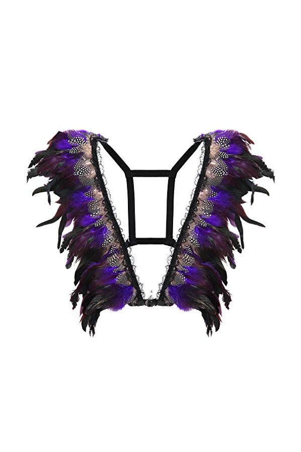 Body Feather Harness Bra Cage Carnaval Party Photographie Danse Accessoires Vêtements Femme Ceinture Réglable Punk Gothique -