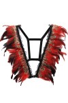 Body Feather Harness Bra Cage Carnaval Party Photographie Danse Accessoires Vêtements Femme Ceinture Réglable Punk Gothique -