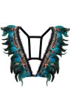 Body Feather Harness Bra Cage Carnaval Party Photographie Danse Accessoires Vêtements Femme Ceinture Réglable Punk Gothique -
