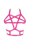 BODYCAGE Harnais de Corps Femme Gothique Ceinture Pentacle Cage à Lingerie Punk Taille Ajustable Sangle Soutien-Gorge Faire l