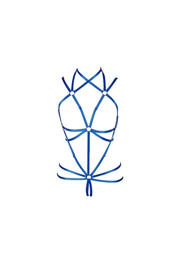 BBOHSS Femme Harness Soutien-Gorge Corps Entier Bretelles Sangle Ensemble Harnais pour Chestband Dancing Halloween Party La D