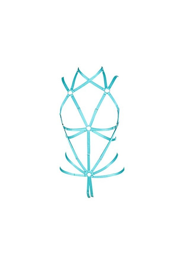 BBOHSS Femme Harness Soutien-Gorge Corps Entier Bretelles Sangle Ensemble Harnais pour Chestband Dancing Halloween Party La D