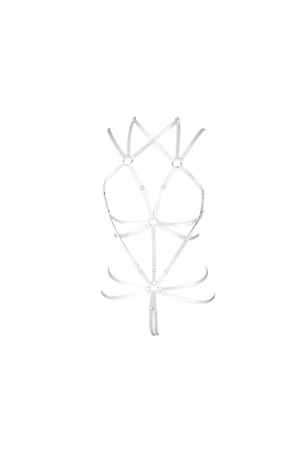 BBOHSS Femme Harness Soutien-Gorge Corps Entier Bretelles Sangle Ensemble Harnais pour Chestband Dancing Halloween Party La D