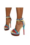 EDWRD Talon Aiguille Talons Hauts Sexy 16CM Plate-Forme Sandales à Talons Hauts Assorties Aux Couleurs,Color-41