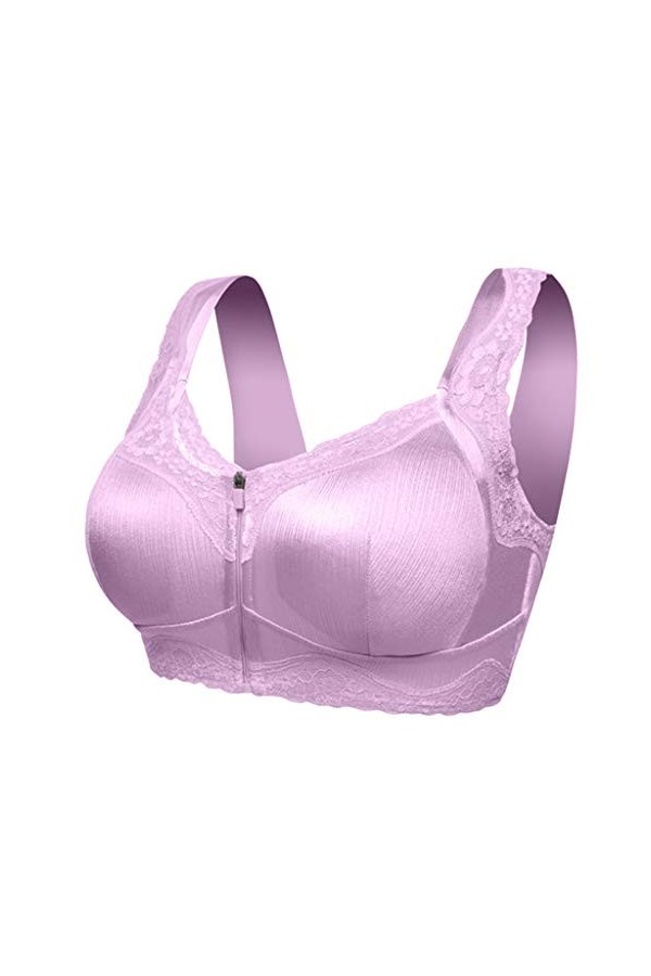 Y23-K Style 2023 - Satin avant et ourlet zippé respirant pour femme - Soutien-gorge affaissé sans fil en dentelle - Lingerie 