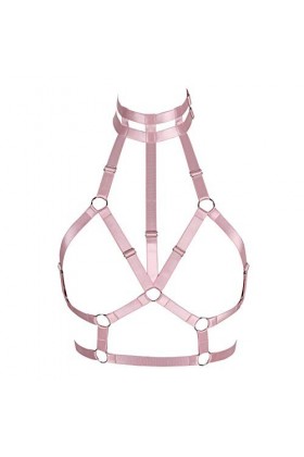 BODYCAGE Harnais de Corps Femme Gothique Ceinture Cage à Lingerie Punk Haut Taille Ajustable Sangle Soutien-Gorge Faire la fê