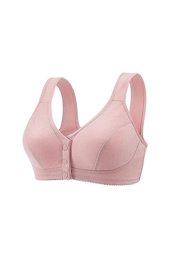 Lingerie Sexy Femme Grande Taille Brassière Womens No Steel Ring Front Close Bra T Back Plus Size Soutien-Gorge sans Doublure