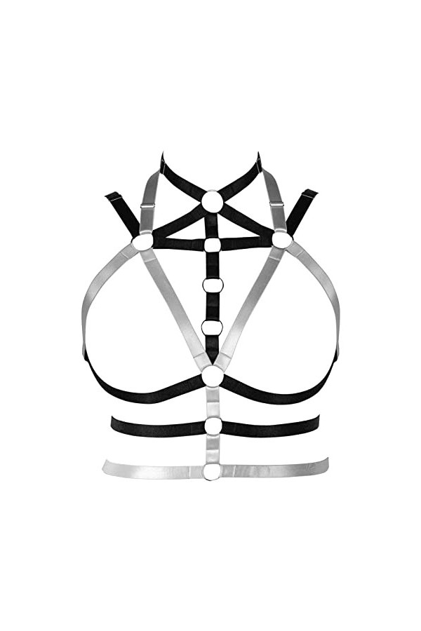 Harnais de corps pour femme - Soutien-gorge punk - Grande taille - Gothique - Pour Noël, carnaval, Halloween, photographie, d